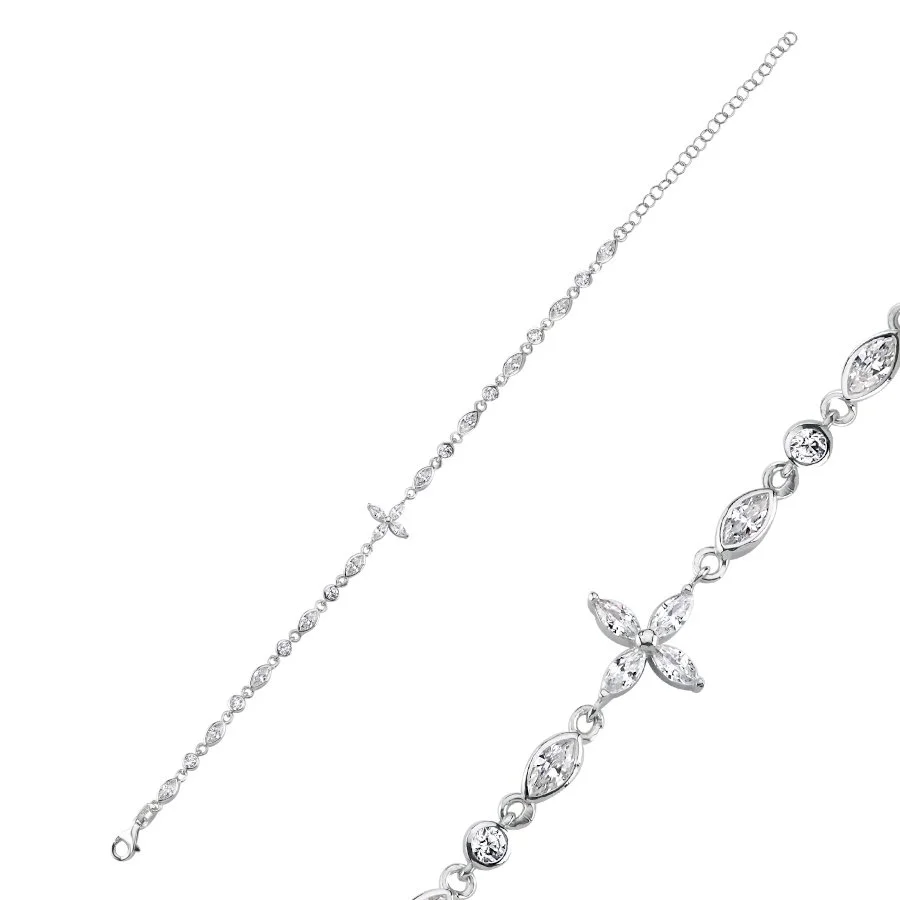 Markiz Roza Zincir Kadın Gümüş Bileklik - 1