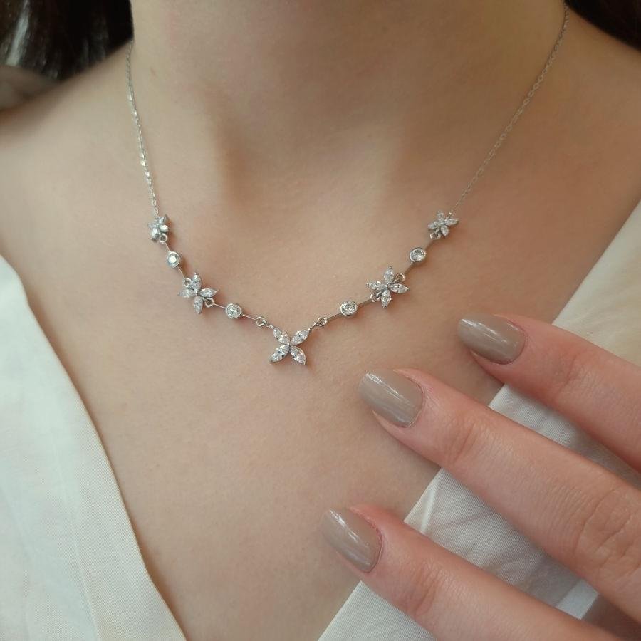 Markiz Roza Gümüş Kadın Kolye - CNG Jewels (1)