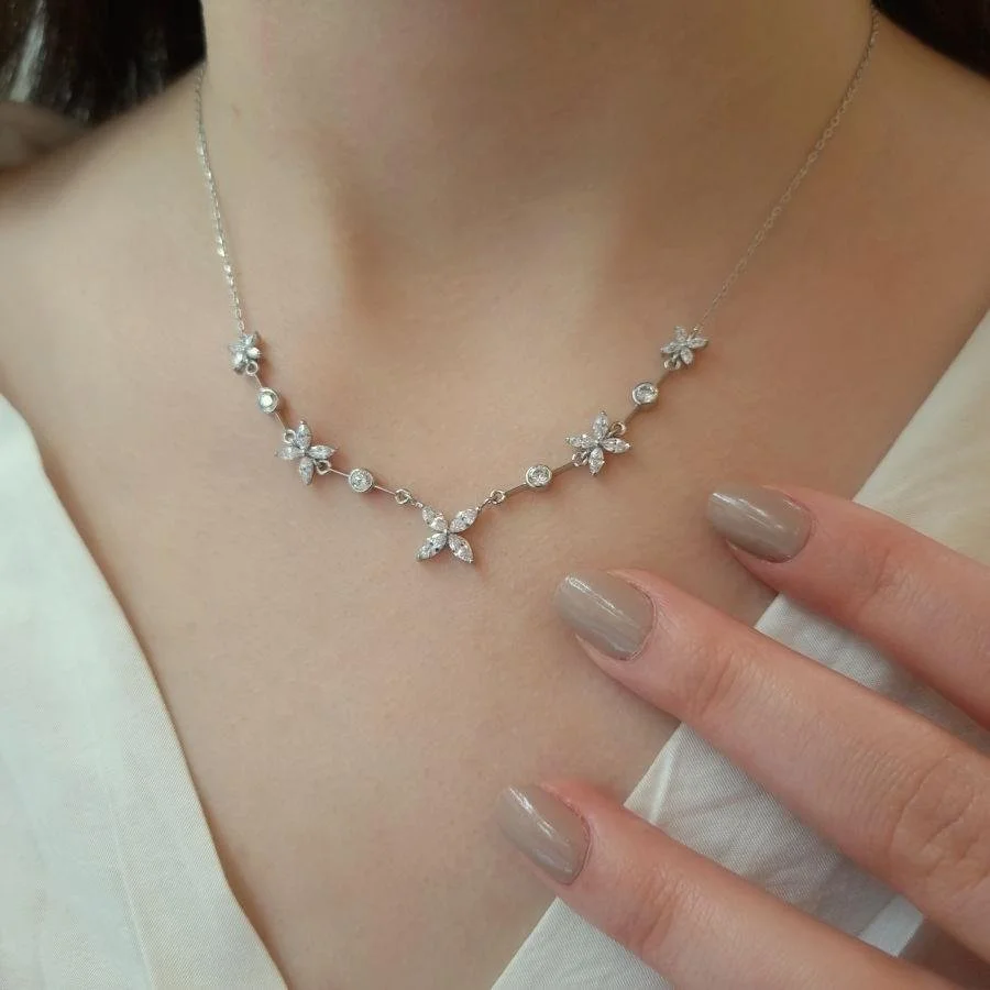 Markiz Roza Gümüş Kadın Kolye - 2