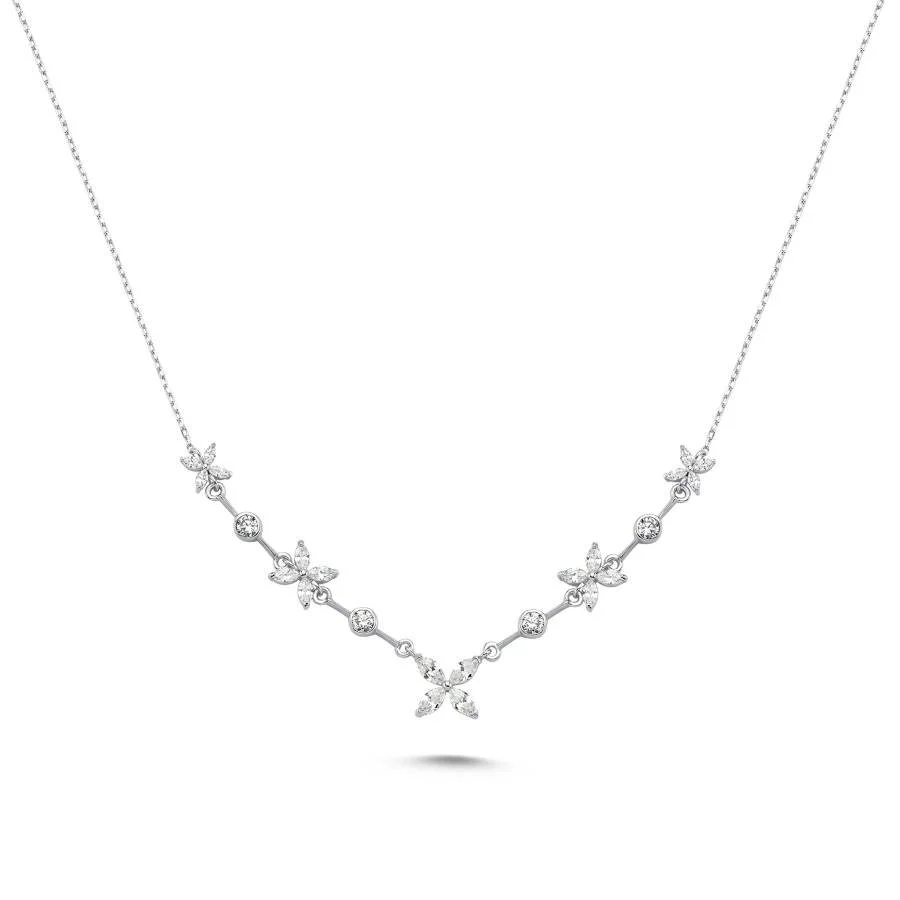 Markiz Roza Gümüş Kadın Kolye - 1