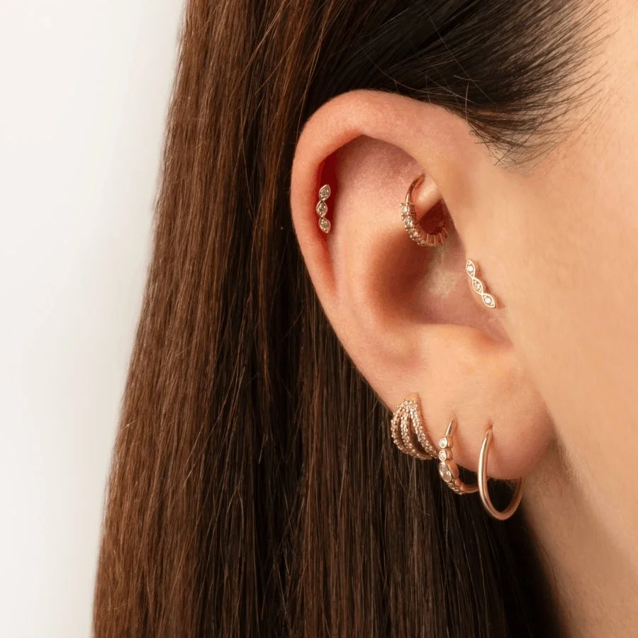 Marquise Altın Helix Küpe - 2