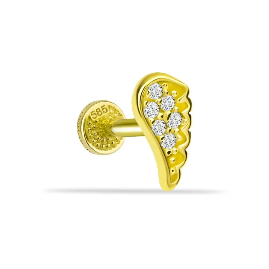 Angel Wing Gold Tragus Piercing - 1