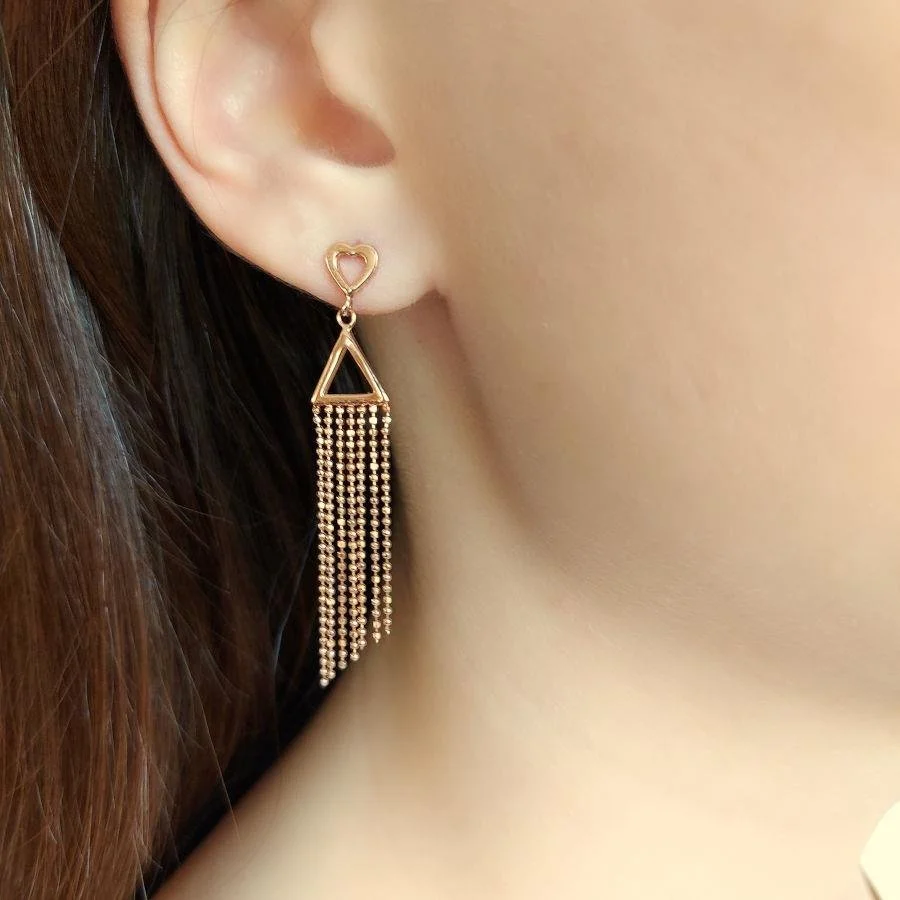 Mina Rose Sallantılı Gümüş Kadın Küpe - 1