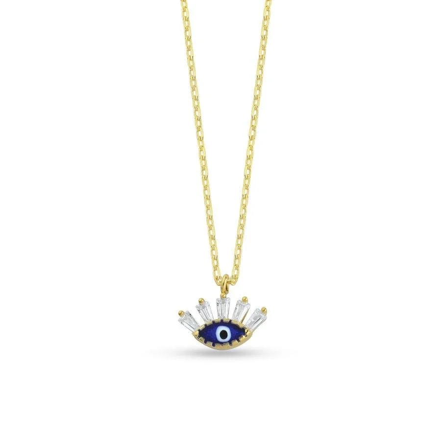 Mini Eyelash Silver Women's Necklace - 1