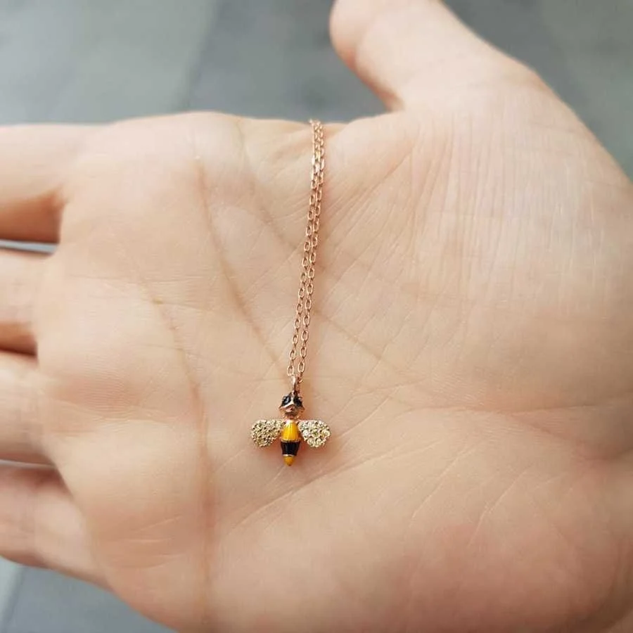 Minik Arı Gümüş Kadın Kolye - 1