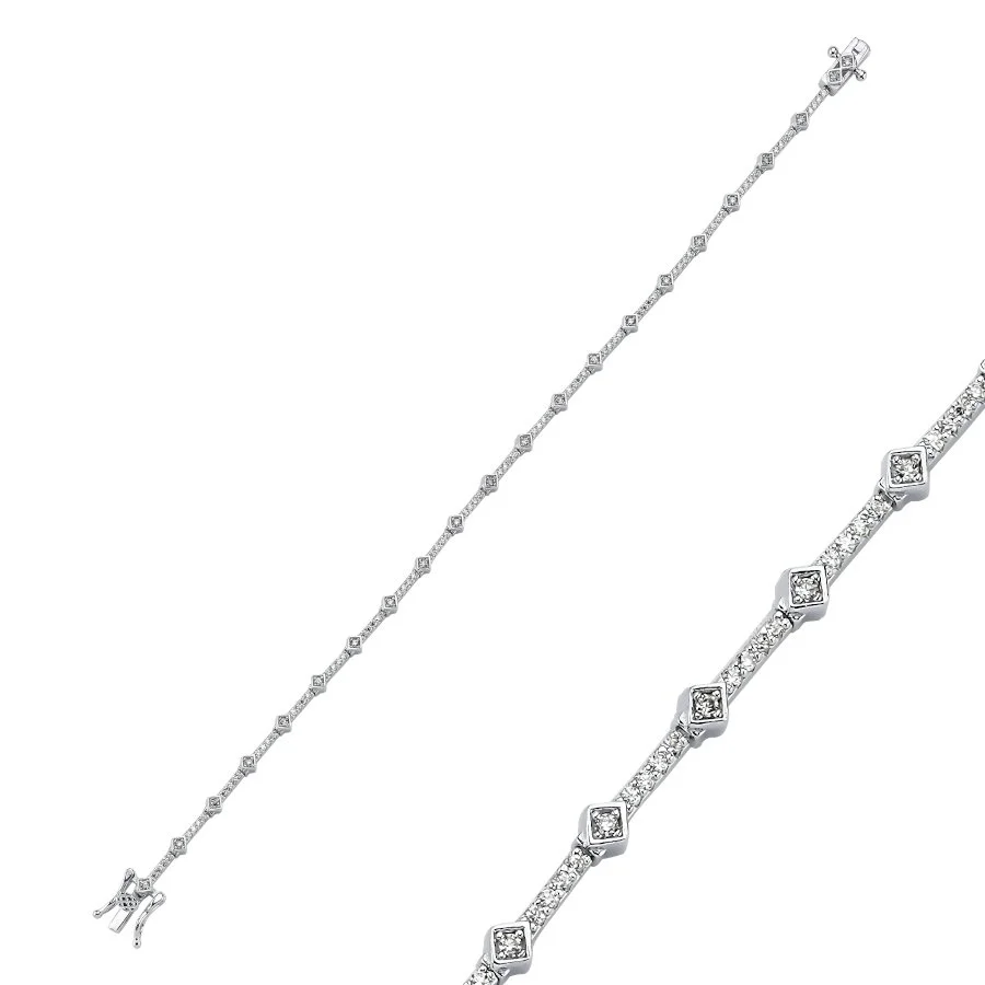 Minimal Kübik Işık Seli Gümüş Su Yolu Bileklik - 1