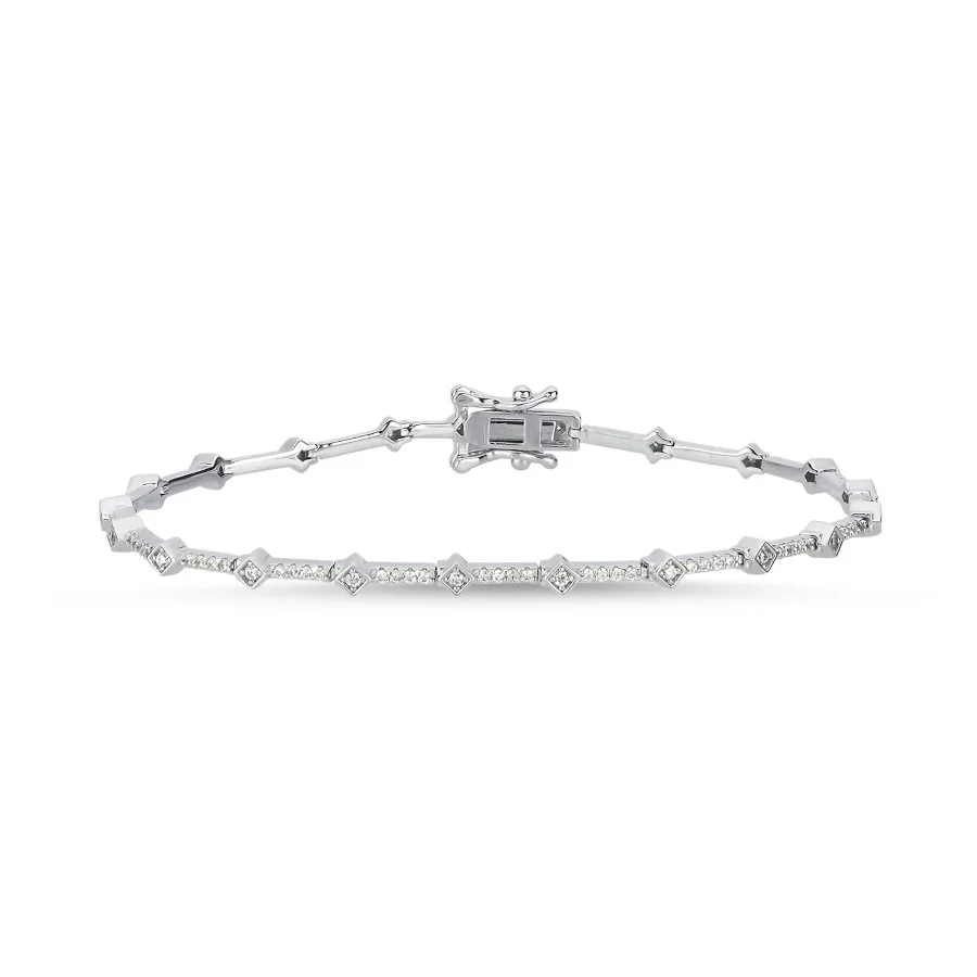 Minimal Kübik Işık Seli Gümüş Su Yolu Bileklik - 2