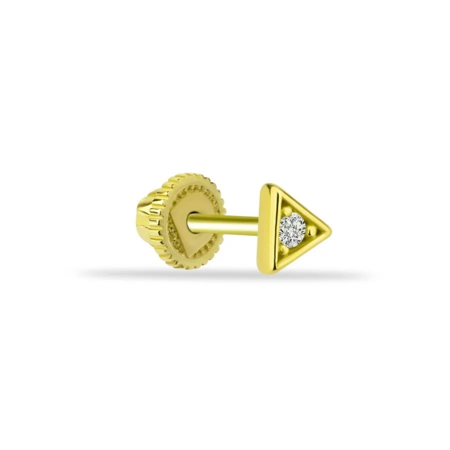 Minimal Triangle Gold Helix Earrings - 1
