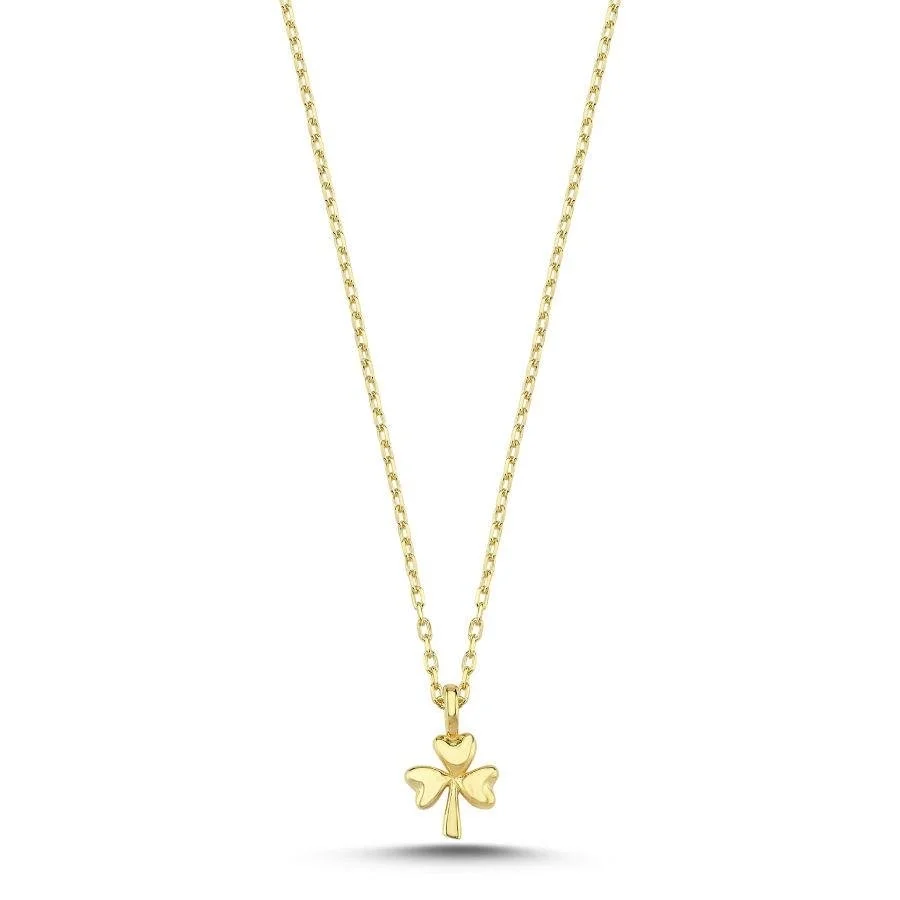 Minimal Clover Gold Silver Women's Necklace - 1