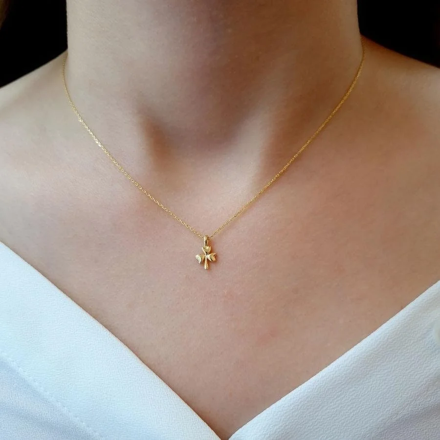 Minimal Clover Gold Silver Women's Necklace - 2