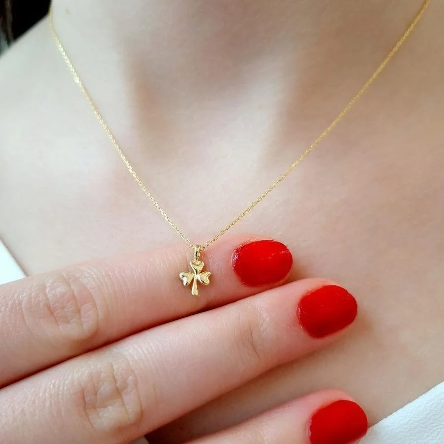 Minimal Clover Gold Silver Women's Necklace - 3