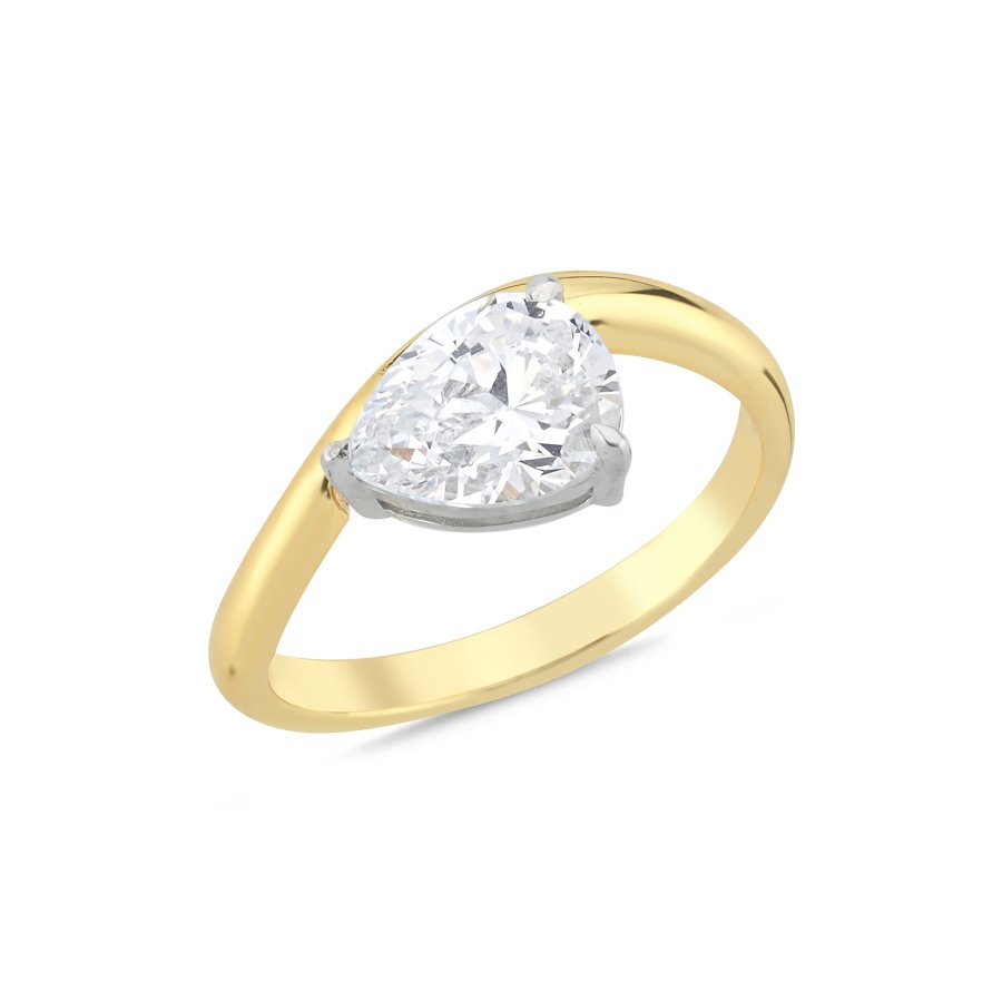 Modern Damla Tektaş Gümüş Yüzük - CNG Jewels