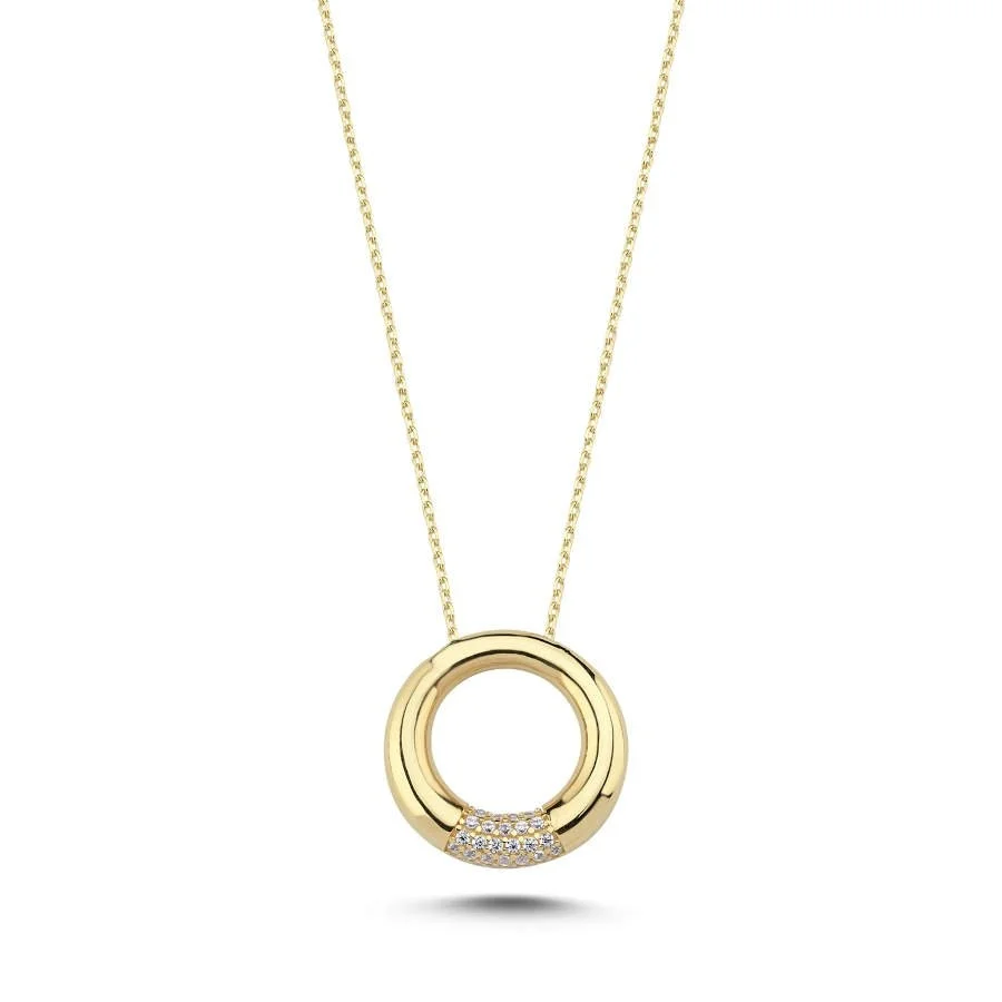 Modern Design Circle Gold Necklace