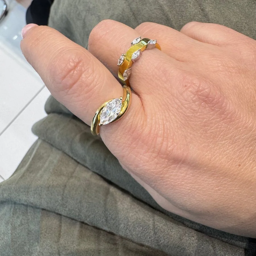 Modern Line Markiz Tektaş Gümüş Yüzük - 2