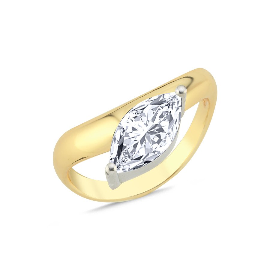 Modern Markiz Tektaş Gümüş Yüzük - CNG Jewels