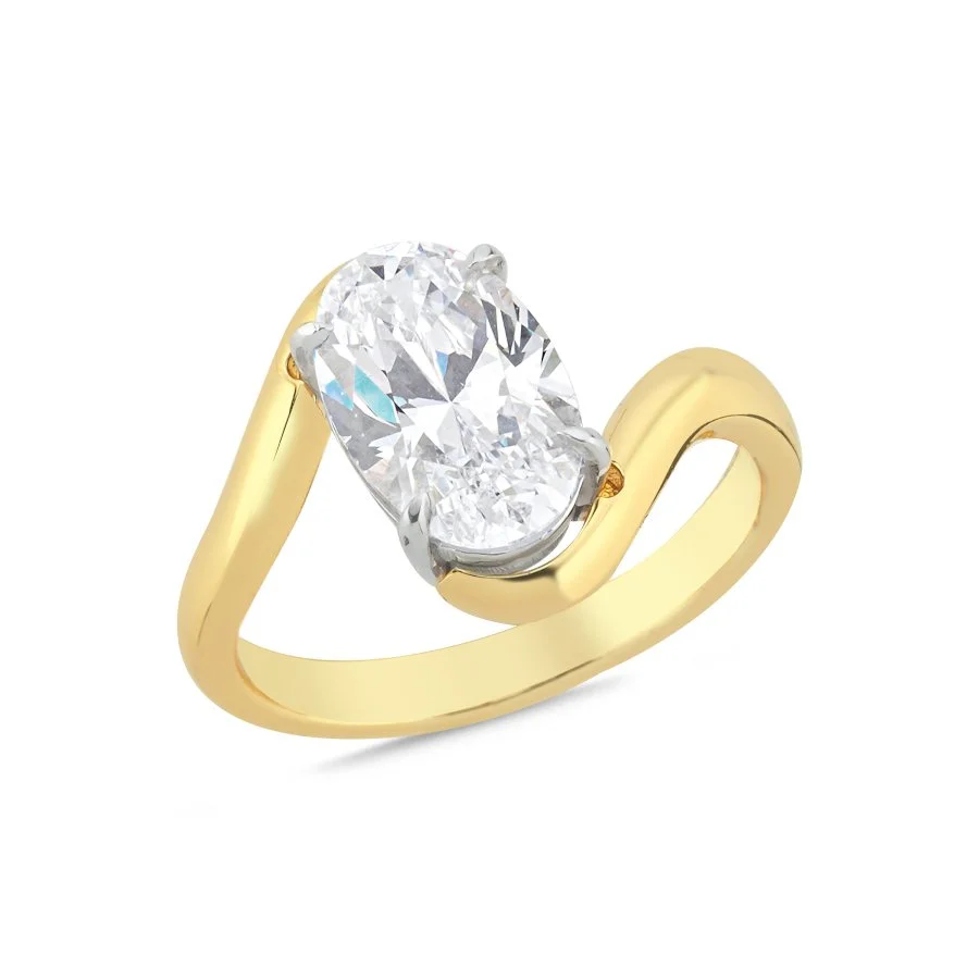 Modern Oval Tektaş Gümüş Yüzük - 1