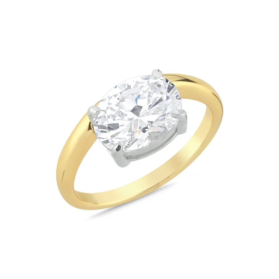 Modern Oval Tektaş Gümüş Yüzük - 1