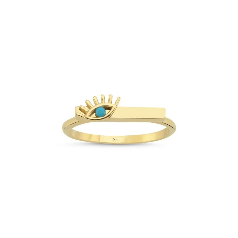 Modern Design Eyelash Gold Ring