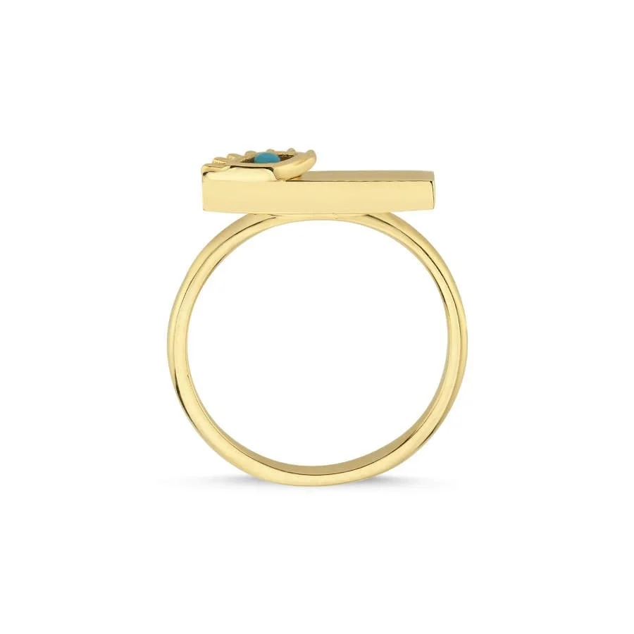 Modern Design Eyelash Gold Ring