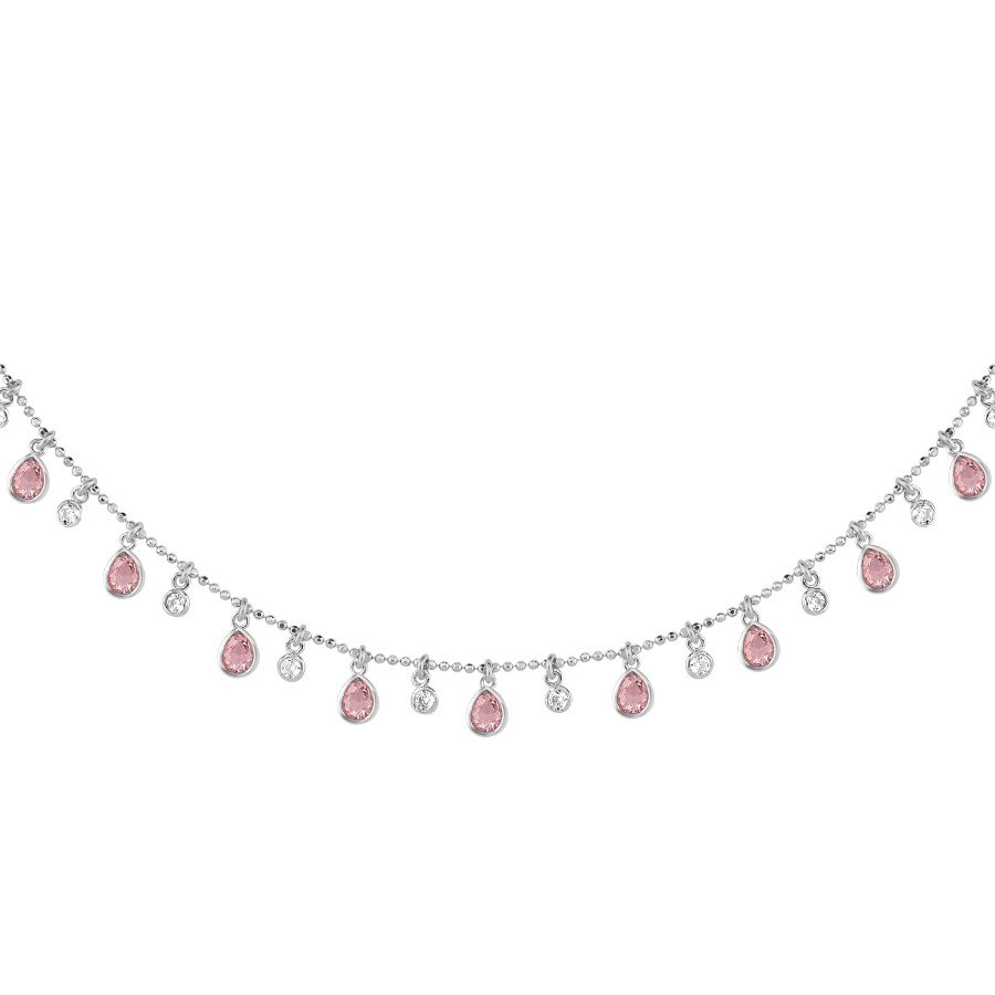 Multi Pembe Damla Taşlı Gümüş Kolye - CNG Jewels