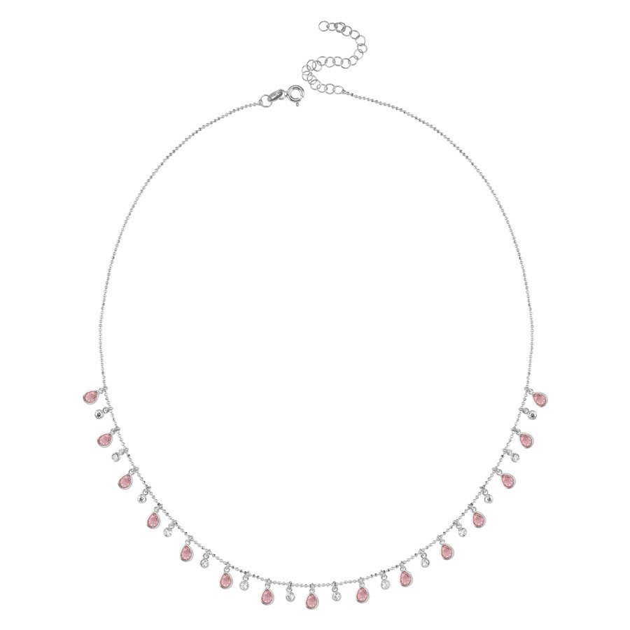 Multi Pembe Damla Taşlı Gümüş Kolye - CNG Jewels (1)