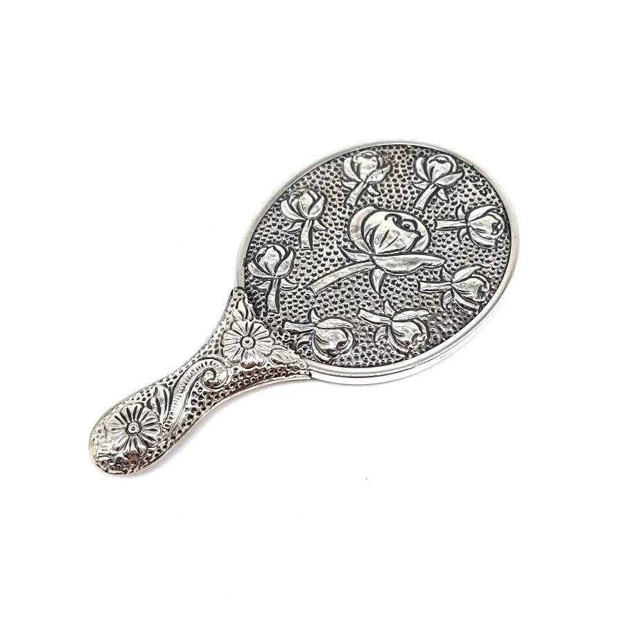 Multi Rose Small Silver Hand Mirror