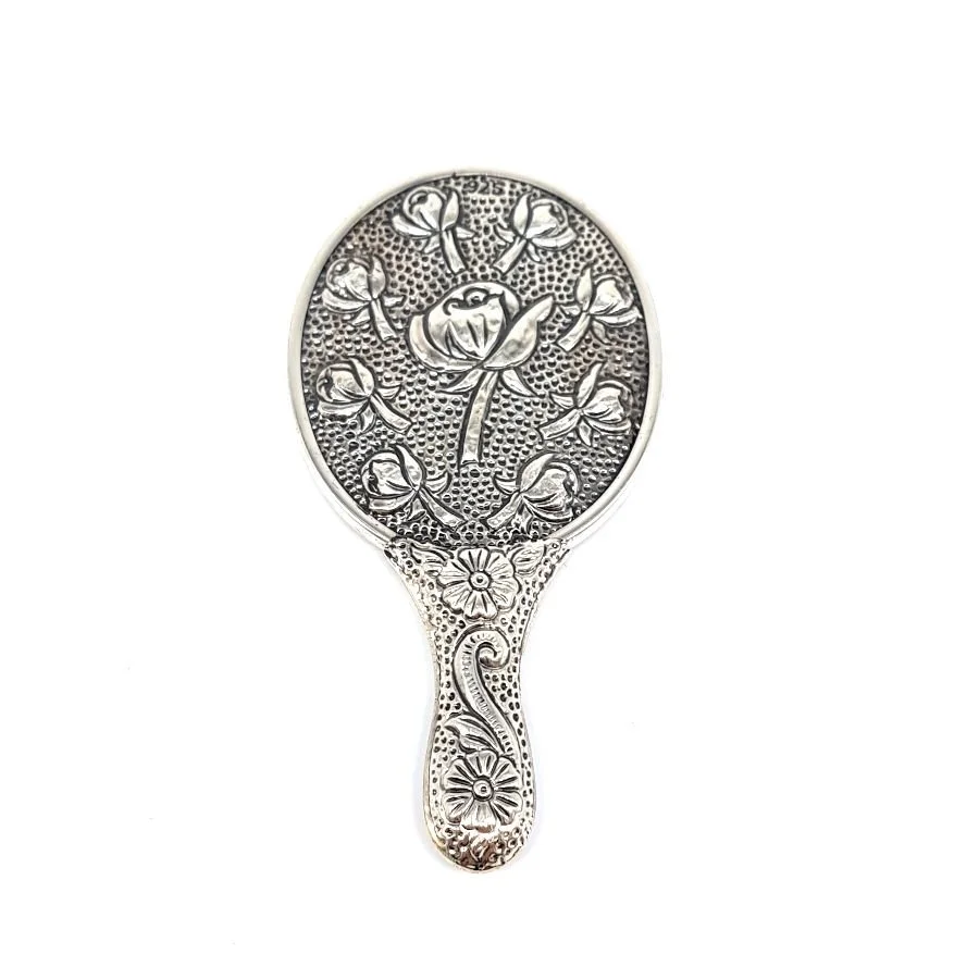 Multi Rose Small Silver Hand Mirror