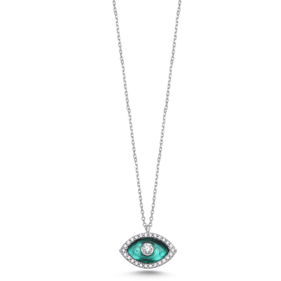 Murano Small Mint Eye Silver Women's Necklace - CNG Jewels