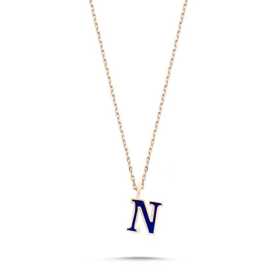 Small Letter N Silver Women's Necklace - 1