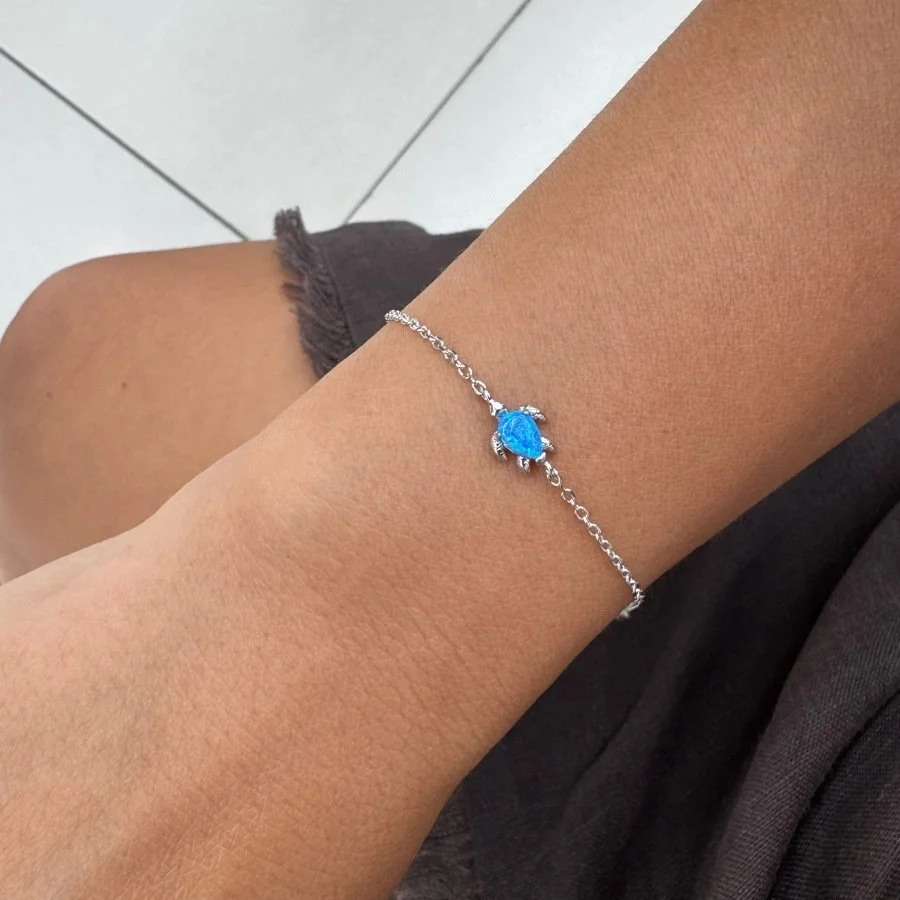 Opal Kaplumbağa Kadın Gümüş Bileklik - 2