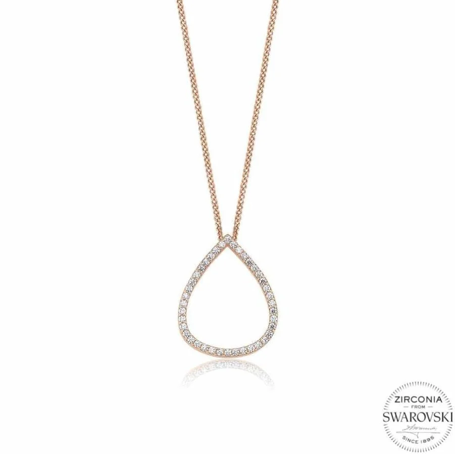 Swarovski Taşlı Su Damlası Gümüş Kadın Kolye - 1