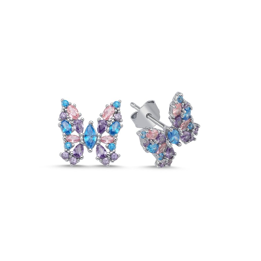 Papilio Lily Butterfly Women's Silver Earrings - CNG Jewels
