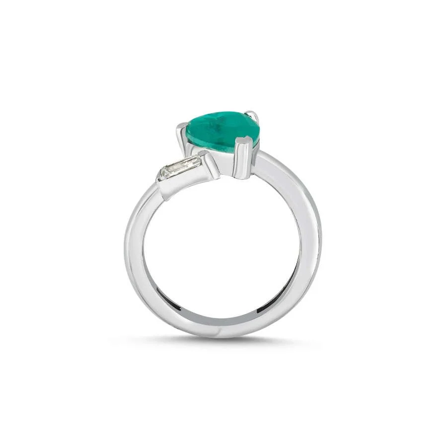 Parabia Kalp Taşlı Gümüş Kadın Yüzük - 2