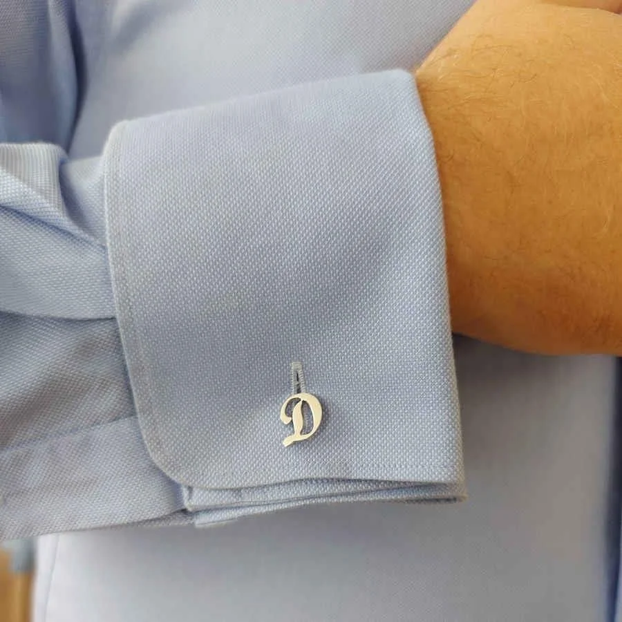 Personalized Silver Letter Cufflinks - 2