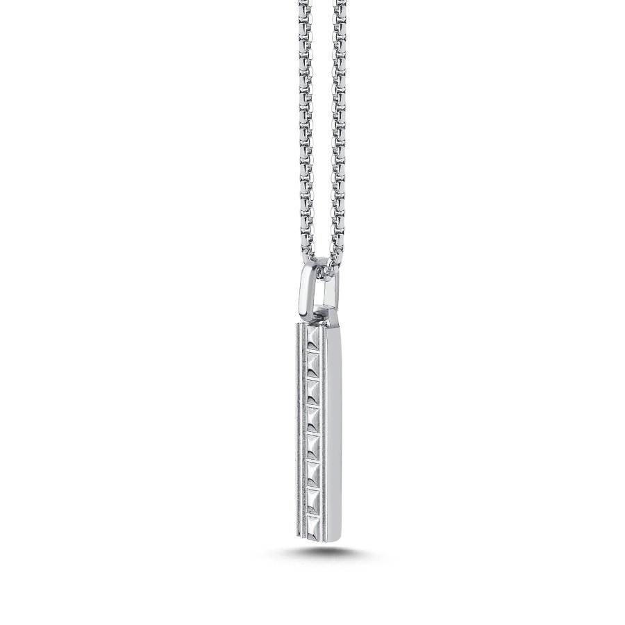 Piramit Çubuk Çelik Erkek Kolye - CNG Jewels (1)