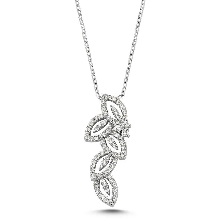 Diamond Model Virgo Pattern Women's Silver Necklace - 1