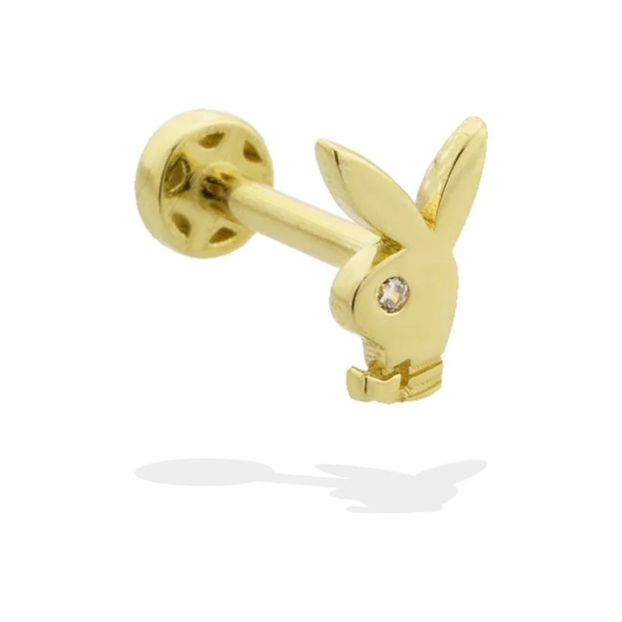 Playboy Tavşan Altın Tragus Küpe - 1