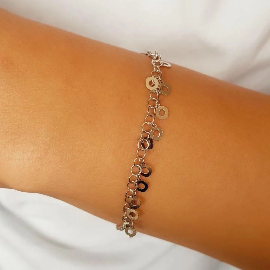 Pul Charm Kadın Gümüş Bileklik - 1