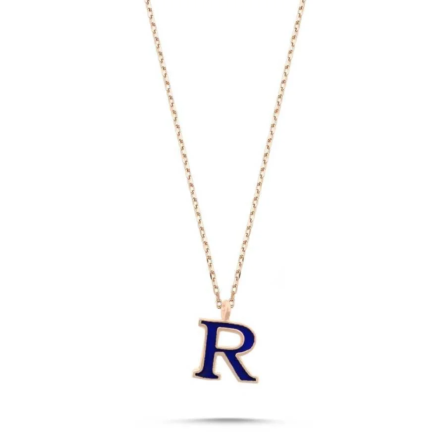 Small Letter R Silver Women's Necklace - 1
