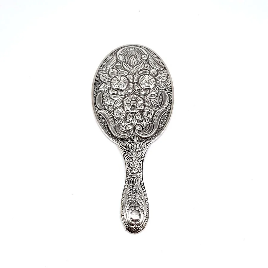  Rose Pattern Silver Hand Mirror No 2