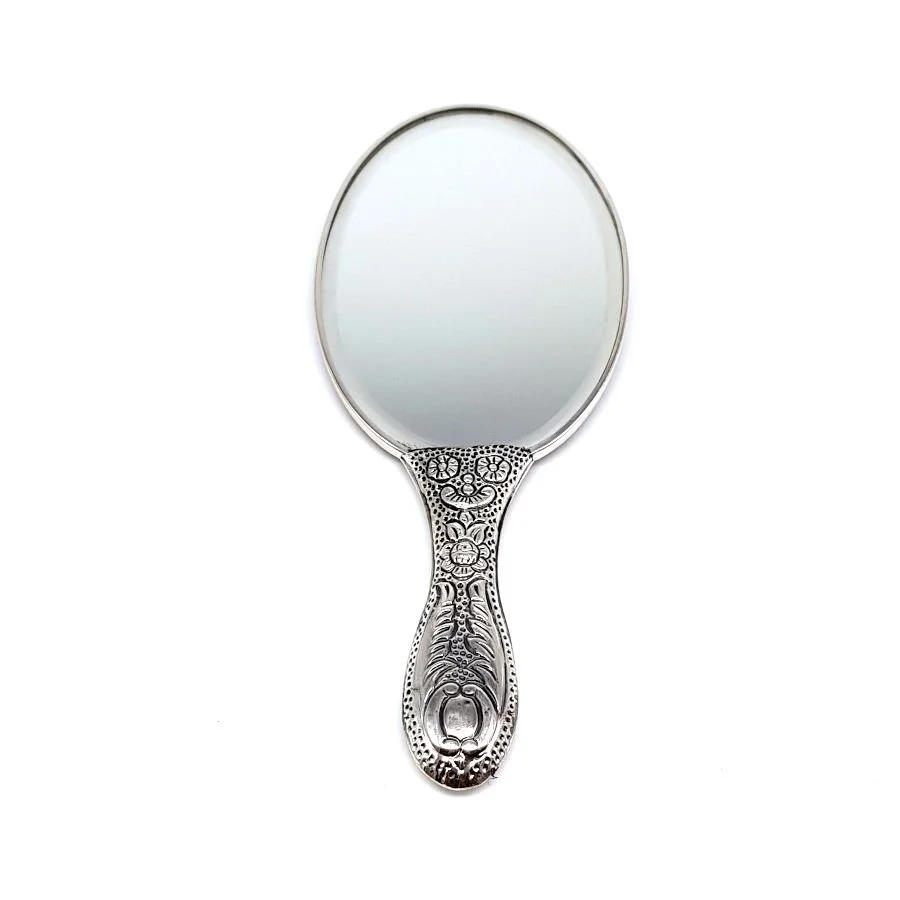  Rose Pattern Silver Hand Mirror No 2