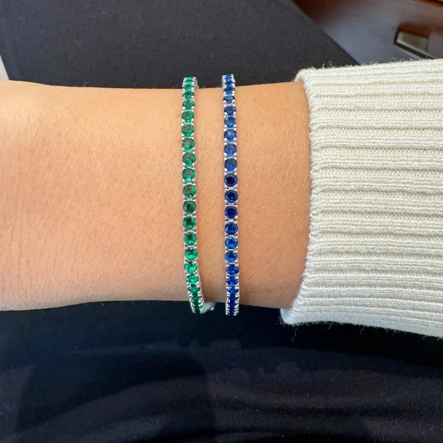 Safir Mavisi Gümüş Su Yolu Bileklik - 3