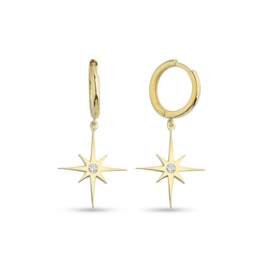 Dangling Polar Star Gold Silver Women's Earrings - CNG Jewels