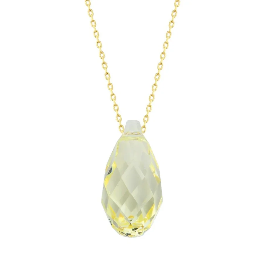 Yellow Swarovski Crystal Gold Women's Necklace - 1