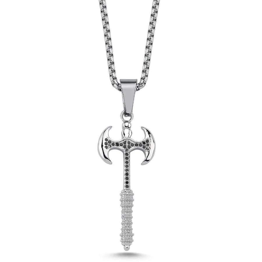 Savaş Baltası Çelik Erkek Kolye - 1