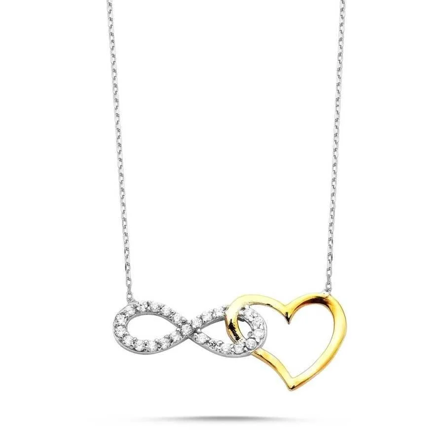 Infinity Heart Silver Women's Necklace - 1