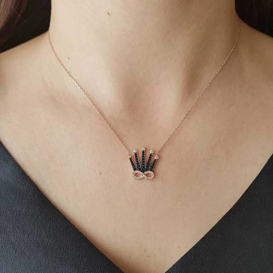 Infinity Queen Crown Silver Women's Necklace - 2