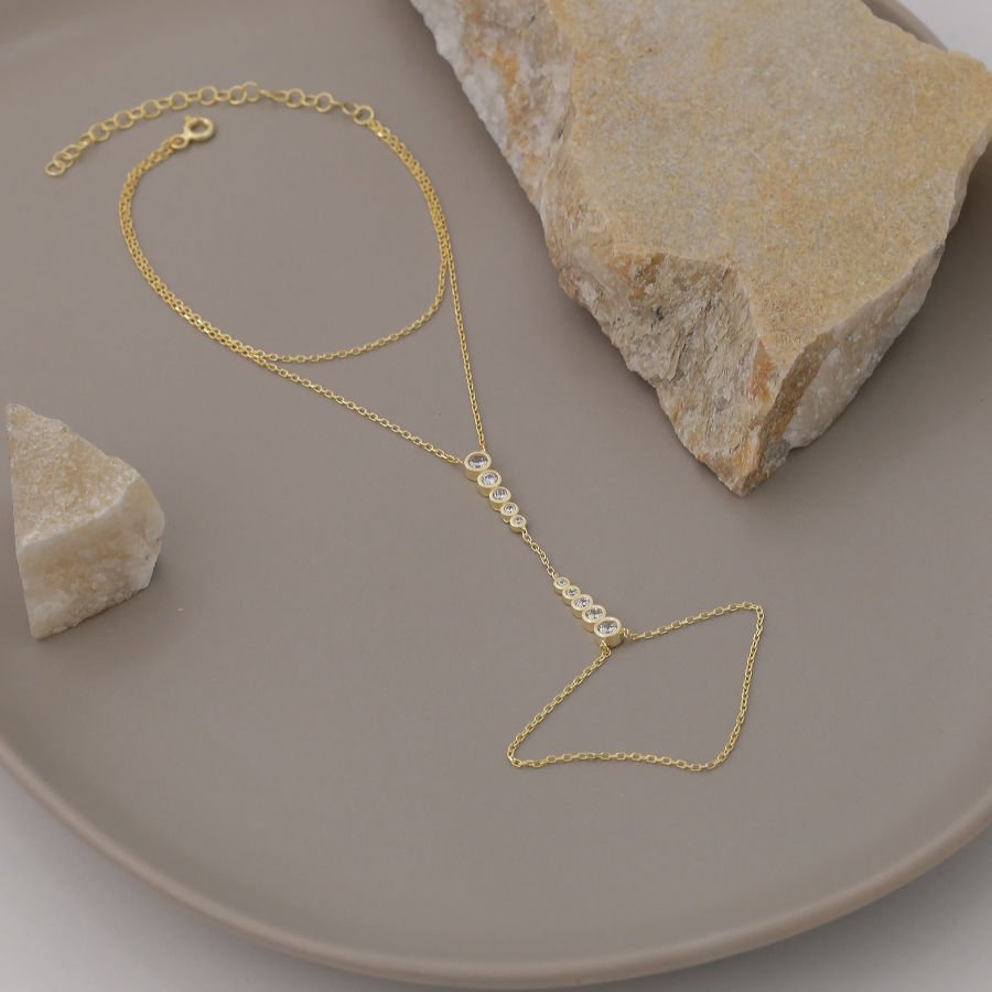 Gold Silver Shahmaran Bracelet with Filtered Stones - CNG Jewels (1)