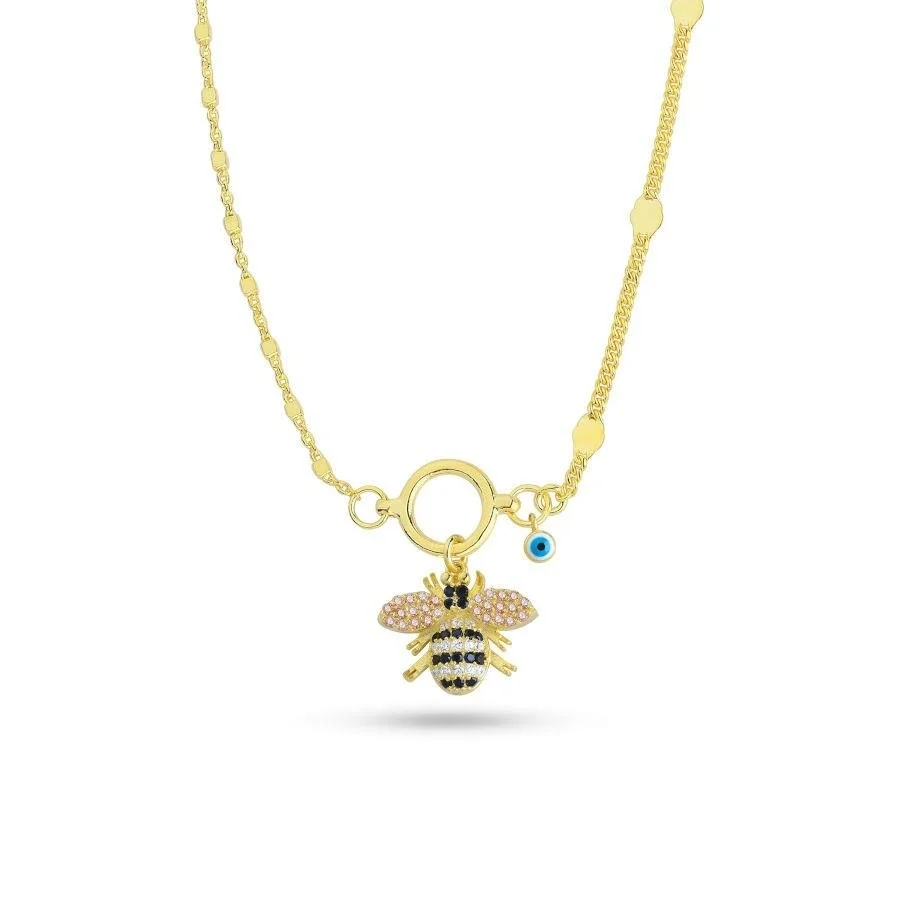 Design Bee Gold Silver Women's Necklace - 1
