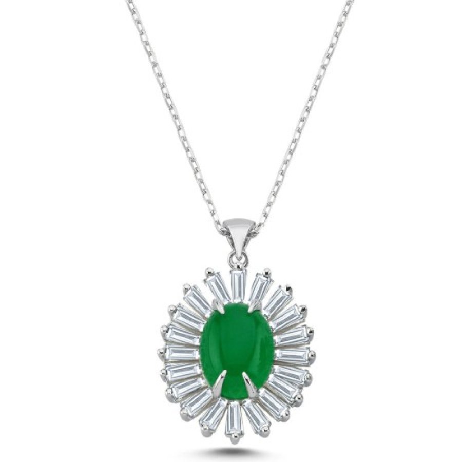 Designed by Ceyt Stone Daisy Women's Silver Necklace - CNG Jewels